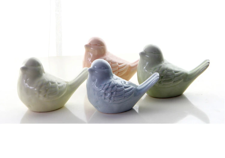 VILEAD 3,4 ''керамика сороки фигурки птиц 4 цвета сорока орнамент статуя животных модель птицы домашний декор творческий подарок для детей