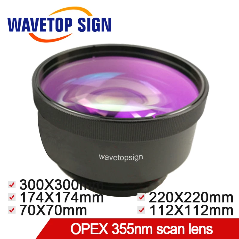 

OPEX F-Theta 355nm UV Laser Scan Lens Scan Field 70*70mm 112*112mm 174*174mm 220*220mm 300*300mm use for UV Laser