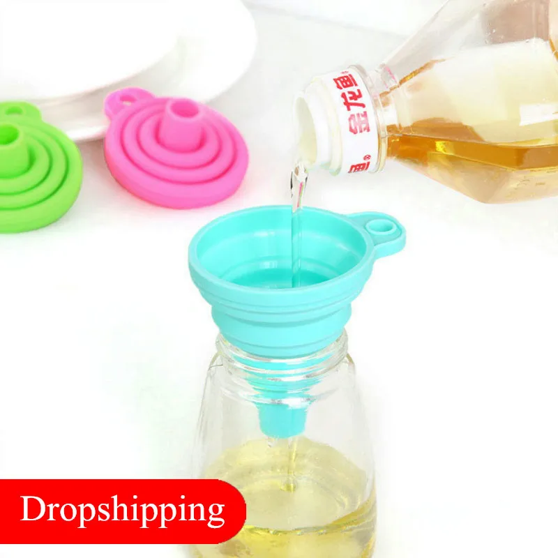 2018 Protable Mini Silicone Gel Foldable Collapsible Style Funnel Hopper Kitchen Cozinha Cooking Tools Accessories Gadgets | Дом и сад