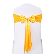 Стул лук золото/свадебные стула узлы/галстуки для стульев назад 100 шт