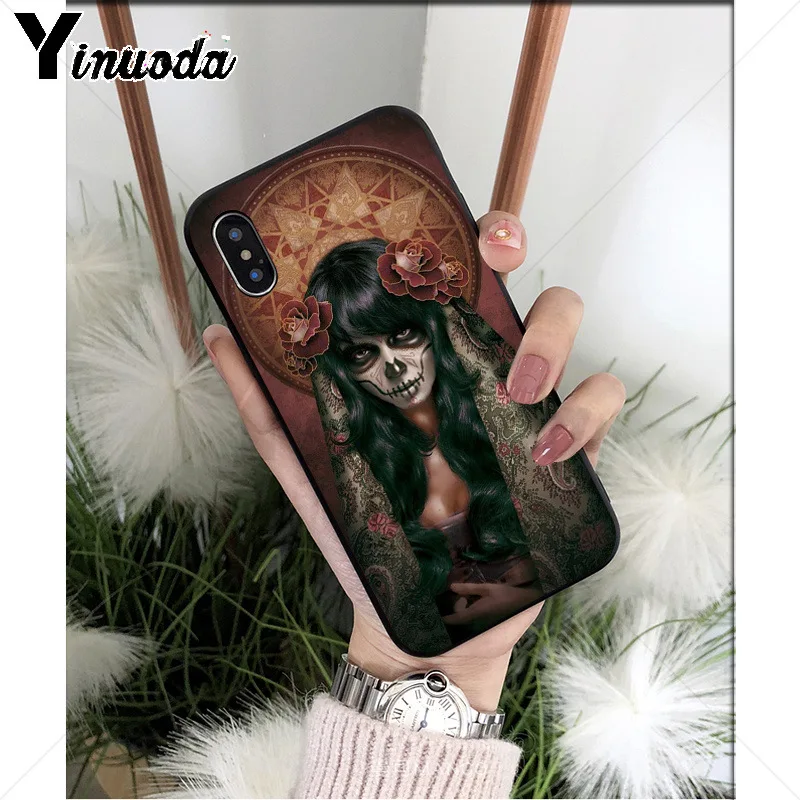 Catrina beautiful rose girl Skull Art