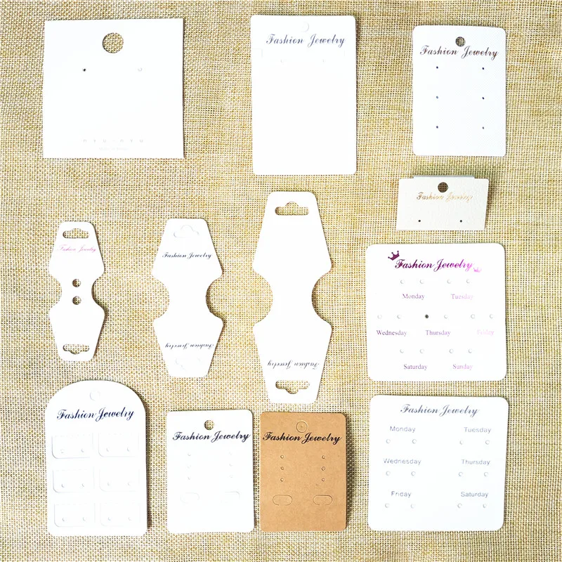 

100PCS Earring Set Necklace Drop Earring Packaging Card Custom Logo Cost Extra Jewelry Display Packing Card Wholesale