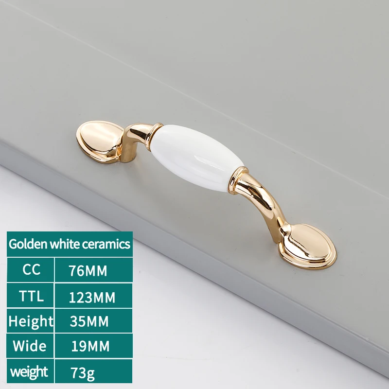 

ONUS high qualit 96MM/128MM/160MM Ceramic Door Handles Furniture Handles Drawer Pulls Kitchen Cabinet Knobs and Handles A6956