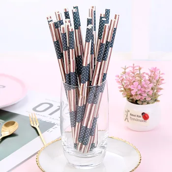 

25pcs/pack Disposable Paper Straws Vintage Stripe Drinking Straws for Kids Birthday Party Decoration Wedding Party Decorations