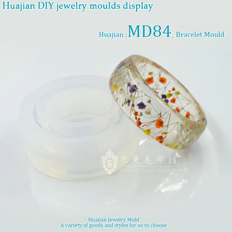 Цветок приглашение браслет Mold-MD84_Handmade mold_прозрачный Силиконовый круглый браслет Плесень Для смолы настоящий цветок DIY Плесень MD84