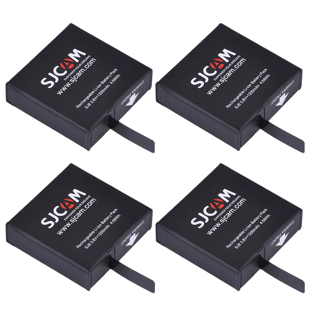4 шт. SJCAM SJ8 аккумулятор 1200 мАч аккумуляторная батарея для SJCAM SJ8 Pro/SJ8 Plus/SJ8 аксессуары для экшн-камеры