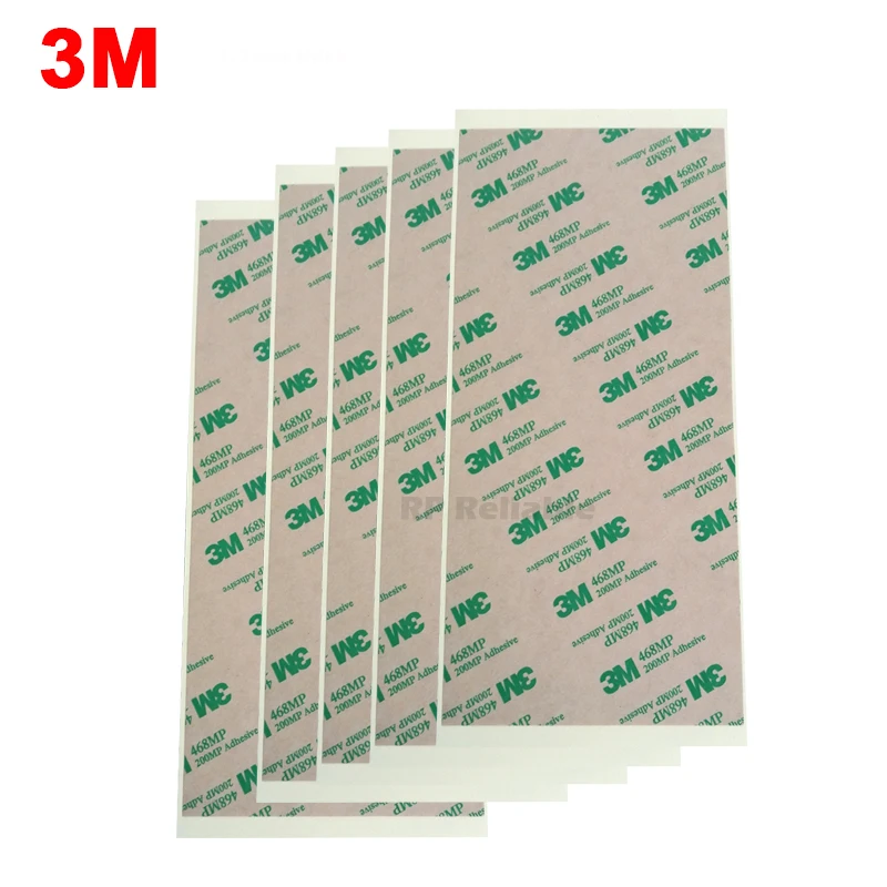 Cinta adhesiva de doble cara, 5 hojas, 10cm x 20cm x 0,13mm, transparente 3M 468 468MP 200MP, resistente a altas temperaturas
