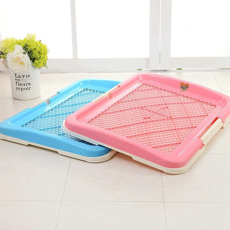 Plastic Portable Eco-friendly Plasctic Indoor Dog Toilet Product Thickness Gridding Flat Board Lavatory For Large Pet Dog
