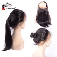 Sunnymay Brazilian Virgin Hair Lace Frontal Closure Straight Bleacked Knots Pre Plucked 360 Lace Frontal Sunnymay Brazilian Virgin Hair Lace Frontal Closure Straight Bleacked Knots Pre Plucked 360 Lace Frontal