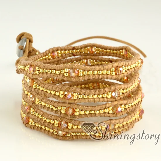 wholesale beaded wrap bracelets leather jewelry bracelet wrap vintage popular beaded bracelets ...