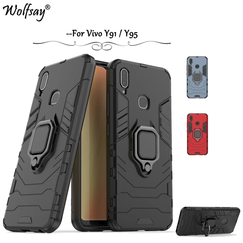 Vivo Y91 Case Armor Metal Finger Ring Holder Hard PC Phone Case For BBK Vivo Y91 Y95 Back Cover BBK Vivo Y95 Y91 Kickstand Shell Vivo Y91 Case Armor Metal Finger Ring Holder Hard PC Phone Case For BBK Vivo Y91 Y95 Back Cover BBK Vivo Y95 Y91 Kickstand Shell