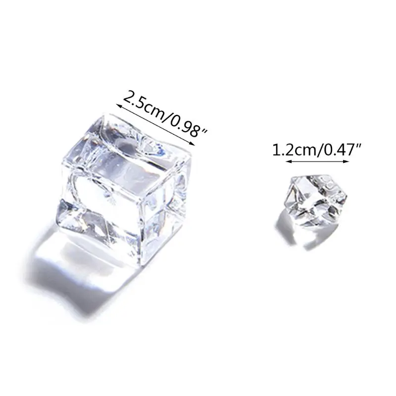 

Artificial Ice Cubes Crushed Transparent Fake Ice Square Shape Acrylic For Photography Props Home Kitchen Decoration