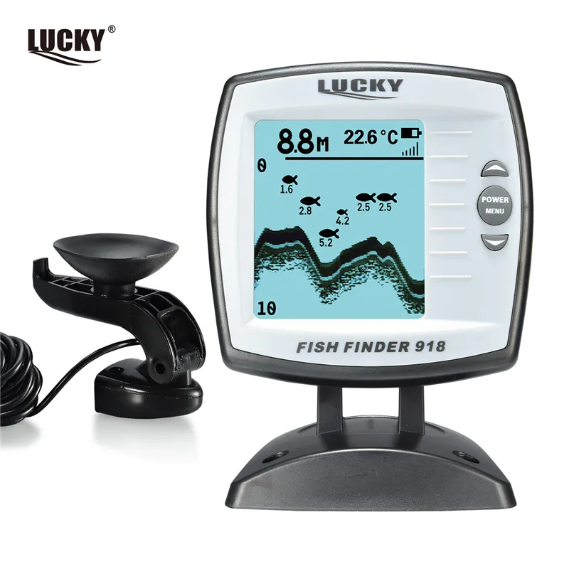 

Russian menu! LUCKY FF918-180S Wired Boat Fish finder 540ft/180m Depth Sounder Fishfinder Detector Monitor for Boat fishing