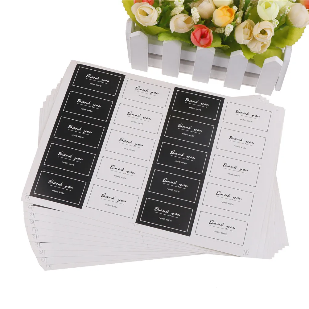 

200pcs Vintage"Thank you" Kraft paper Seal sticker For handmade products baking products sealing sticker lable