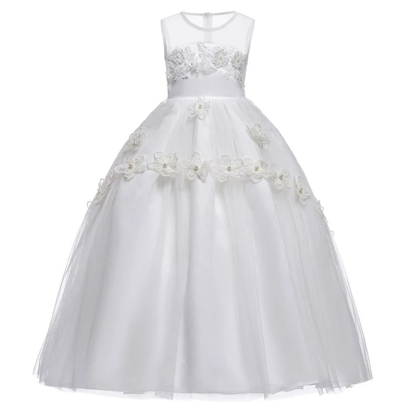 

2018 New 2-10 year Sleeveless wedding and birthday party Princess Dresses flower girl Tutu dress elegant Fashion Clothing