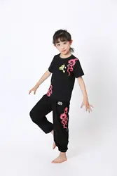 Детская Боевые искусства Костюмы хлопок с коротким рукавом кунг-фу обучение одежда Обувь для мальчиков и Обувь для девочек тай-чи Боевые