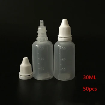 

50pcs 30ml / 10mlPlastic Refillable Bottles Empty Eyedrop Bottle Squeezable Transparent Liquid Droppers
