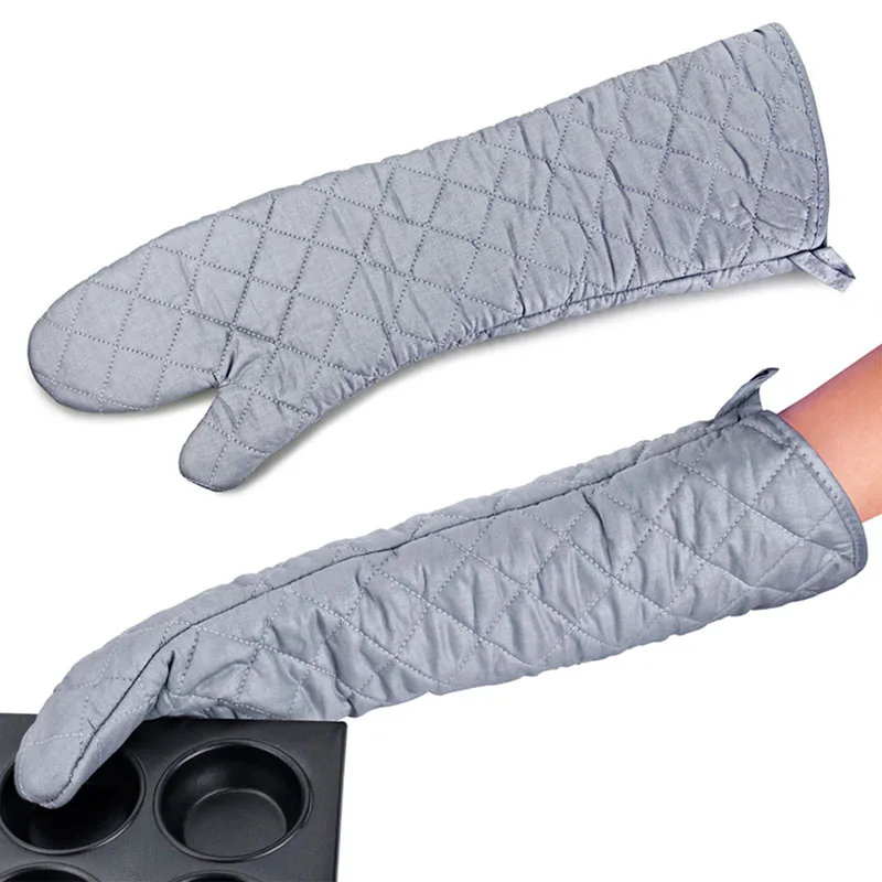 

2pcs 23inch 59cm Long Cotton Oven Gloves Heat Resistant Oven Mitts Long Kitchen Glove Baking BBQ Cooking Gloves Utensils New