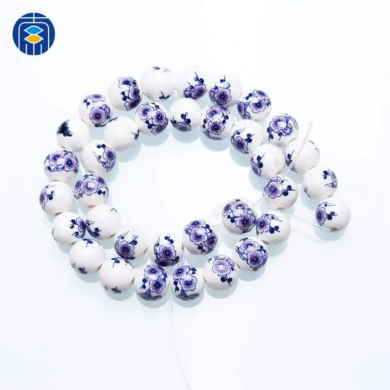 JuleeCrystal круглые 10 мм винтажные китайские керамические, фарфоровые шарики бусины для ожерелья браслеты Изготовление ювелирных изделий - Цвет: PB-R-024