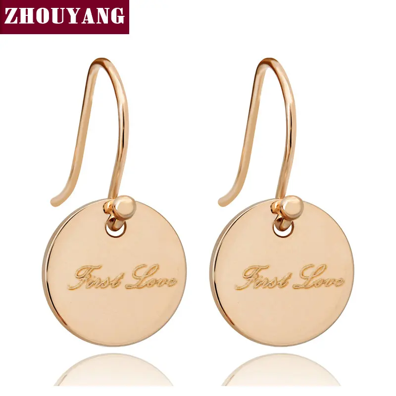 

Top Quality First Love Rose Gold Color Drop Earrings Jewelry Austrian Crystal Wholesale ZYE136 ZYE221