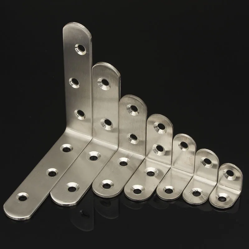 

2pcs 20mm/25mm/30mm/40mm stainless steel angle bracket L shape satin finish frame board support