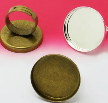 

200PCS with inner 16mm two color Ring Blank Jewelry Bezel Setting Tray for Cameo Cabochons