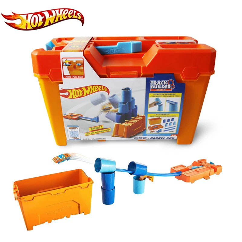 hot wheels track builder barrel box