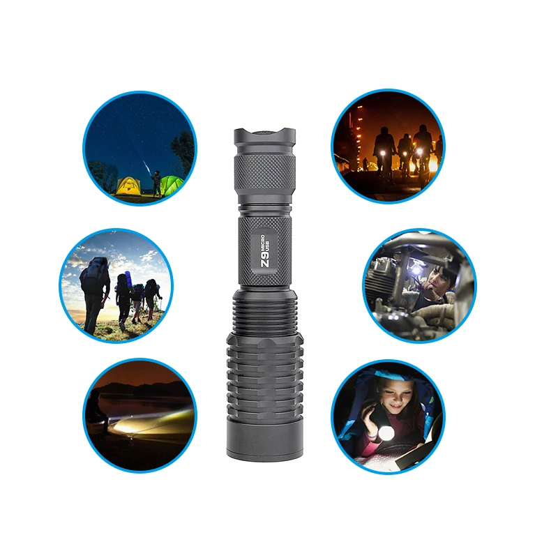 TrustFire TR-Z9 CREE XM-L2 U3 600 люмен 3-режимный масштабируемый светодиодный тактический фонарь(1x18650/2xCR123A/2xRCR123A