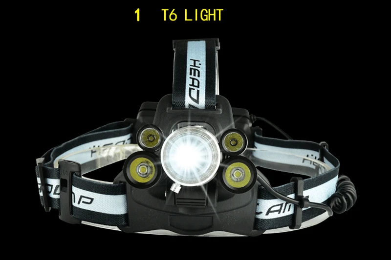 Супер яркий 5 светодиодные фары 12000lm Масштабируемые фар Фонари 5-режима USB Перезаряжаемые LED Фонарь налобный с SOS Свистки для лагеря