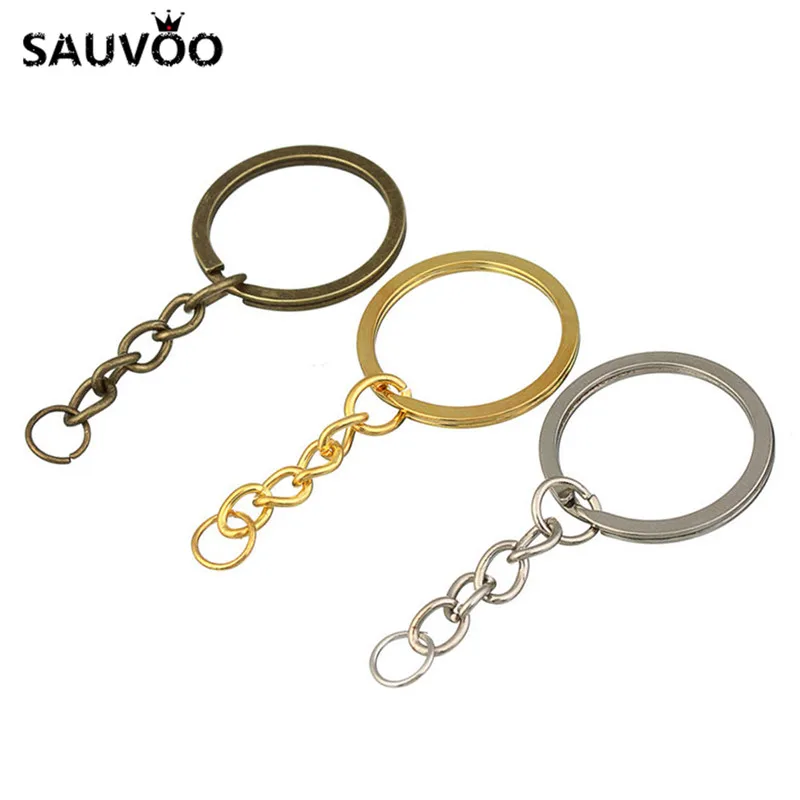 New Arrivals 5pcs/lot Gold Rhodium Antique Bronze Color 28mm Key Rings