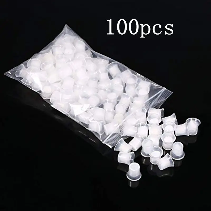 

Eyebrow Tattoo tools 100PCS Microblading Pigment Glue Rings Cups Tattoo Ink Holder For Semi Permanent Container Cups Tattoo Ink