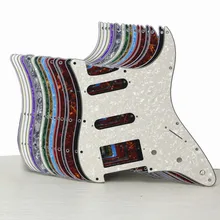 FLEOR 1 набор из 11 отверстий для электрогитары Pickguard SSH HSS гитарная пластина и винты подходят для гитарных деталей Strat, 20 цветов на выбор