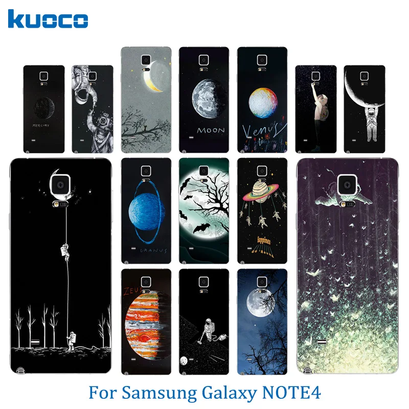 Чехол для Samsung Galaxy Note 4 N9100 прозрачный силиконовый мягкий чехол из ТПУ задняя