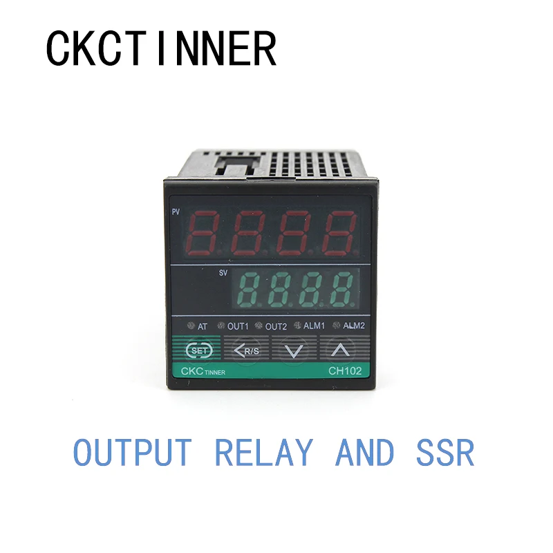 1 шт. CH102 двойной выход SSR и реле Два релейного выхода ЖК-цифровой PID интеллектуальный контроллер температуры - Цвет: CH102