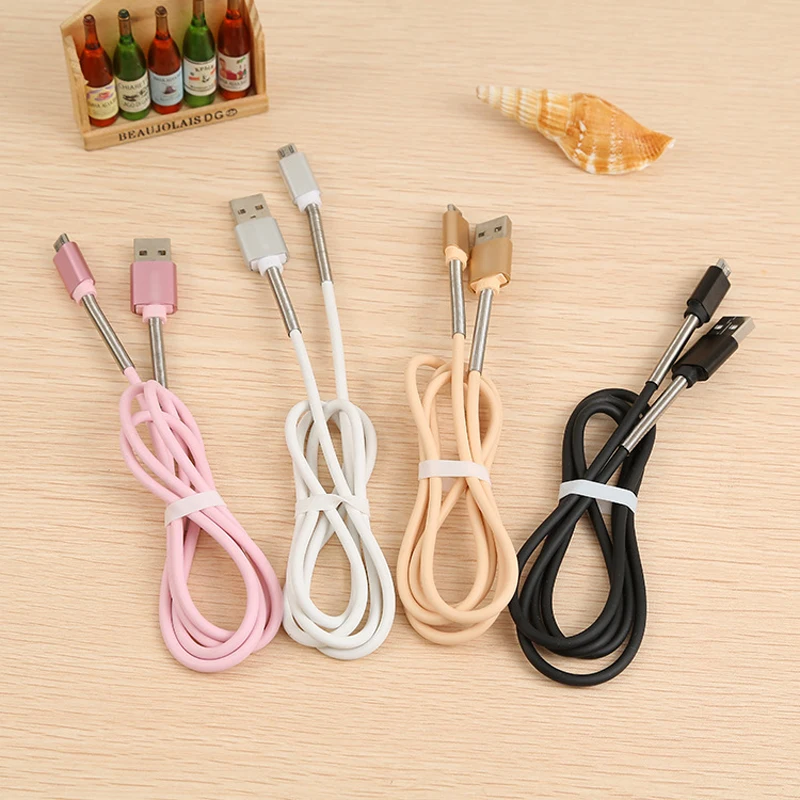 

Hot USB Charging Cable Decorated Spring High Quality Micro USB To Type C Sync Data Cable For Samsung Galaxy For Android Phones
