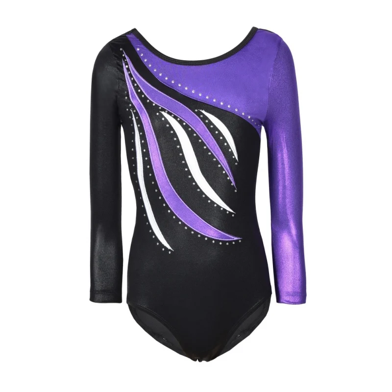 Hot Sale Kids Dance Wear Girls Long Sleeve Ballet Athletic Dance Gymnastics Leotards Dress for Kids