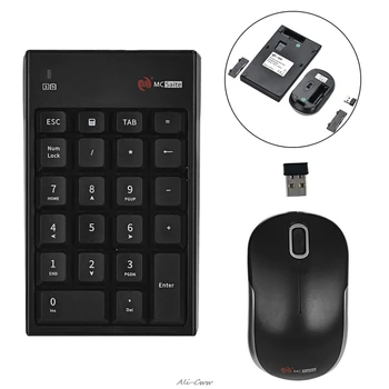 

New 2.4G Auto-Link Wireless Numeric Keypad Number Keyboard & Optical Mouse Combo Set For Desktops Laptops