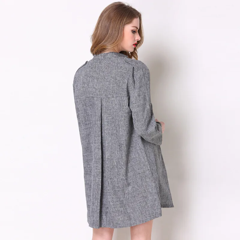 vent Coupe De La Plein Top Manteau Longues À 2018 Automne Taille Loisirs Grey Casaco Plus Titotato Feminino Manches Réel Dark Femmes Printemps Sauvage ZAxqHR