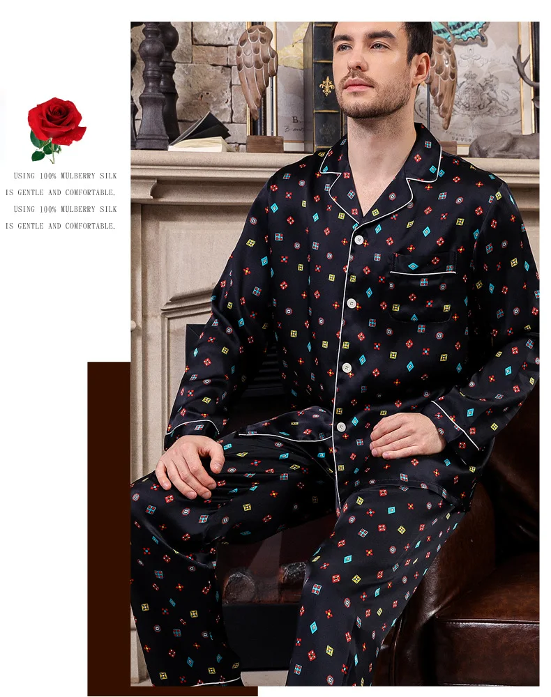 Мужские шелковые пижамы набор 2019 Лето Весна Плюс Размер Мужские пятностойкий шёлк пижамы мужские шелковые пижамы брюки два предмета