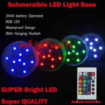 

by dhl or ems 50 sets 10 LED Multi Color Submersible Waterproof Wedding Party Vase Base Light With 24 Keys Remote control