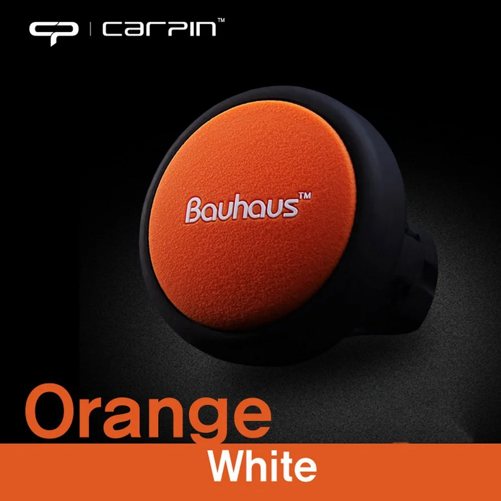 Car Steering Wheel Booster Ball Non-slip Practical Safe 360 Degree Free Rotation Car Steering Wheel Spinner Knob Handle Ball - Color: orange white