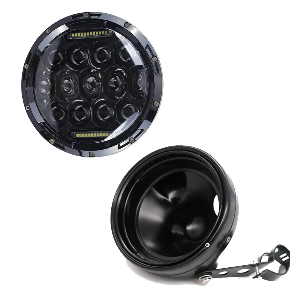 

7inch 75w LED Headlight For Jeep Wrangler JK 4x4 12v-24v Running Light With H4/H13 Hi-LO Beam For LADA NIVA Nissan Patrol