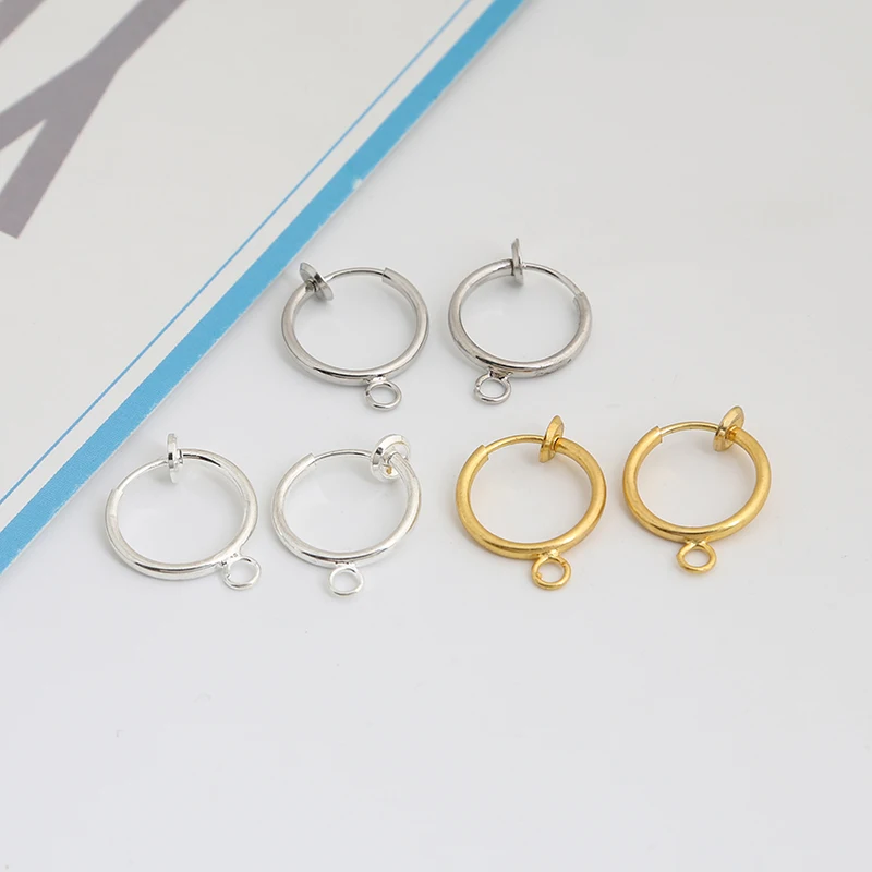 

4pcs Nickel Free Fashion No Ear Hole Earrings Clasp Clip Hooks invisible Earring Wires Findings Fit non piercing earrings