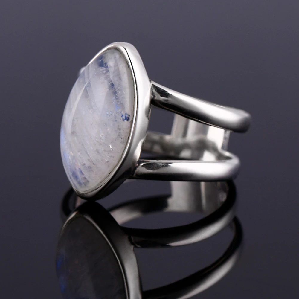 Nasiya кольцо в винтажном стиле с лунным камнем в форме лошадиного глаза для мужчин и женщин, 925 серебряные ювелирные изделия, вечерние, свадебные, повседневные, подарок на день рождения