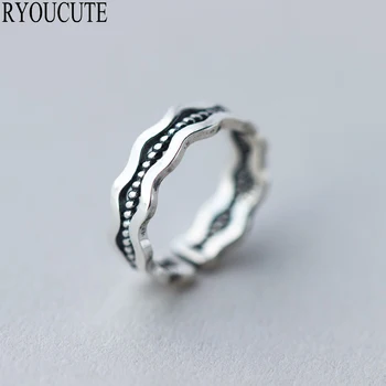 

Bohemian Vintage Retro 925 Sterling Silver Geometric Rings for Women Adjustable Size Rings Fashion Wedding Jewelry