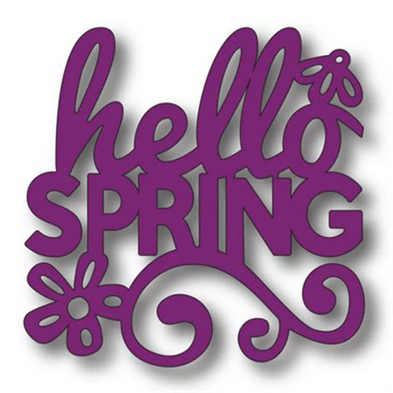 Hello Spring Letter Metal Cutting Dies for Scrapbooking New 2019 Die Cuts Card Making Fustelle Cut Stitch Craft | Дом и сад