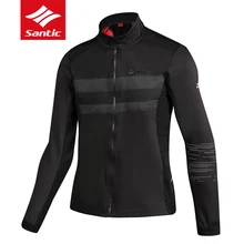 Giacche termiche da ciclismo Santic da uomo autunno inverno Keep Warm MTB Road Bike Jacket Sport all'aria aperta cappotto antivento nero