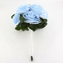 Inofin Небесно-Голубой букет горячая Распродажа искусственные пенные цветы Пена розы для свадебной композиции Свадебные букеты