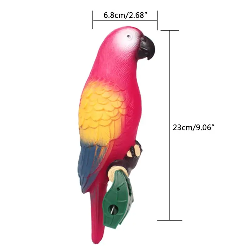 Птица светильник в виде попугая Водонепроницаемый Открытый Солнечный светодиодный светильник с зажимом для сада Газон Двор Путь орнамент