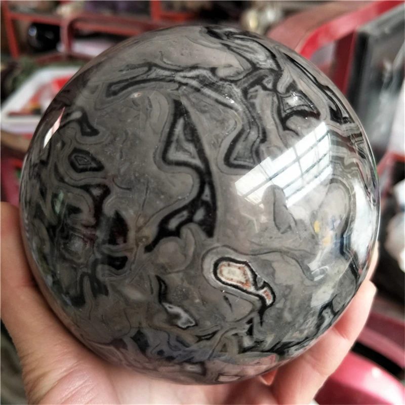 

DHX SW 11-12 cm rare large natural picasso jasper sphere dull polish spacer orb ball stone tarot card reading meditation healing